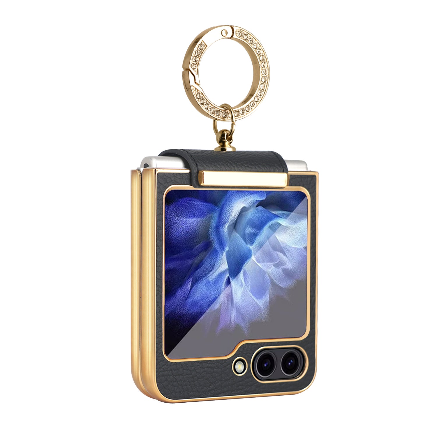 For Samsung Galaxy Z Flip5 5G Hard PC Phone Case Rhinestone Decoration Kickstand Cover with Tempered Glass Back Film For Samsung Galaxy Z Flip5 5G Hard PC Phone Case Rhinestone Decoration Kickstand Cover with Tempered Glass Back Film